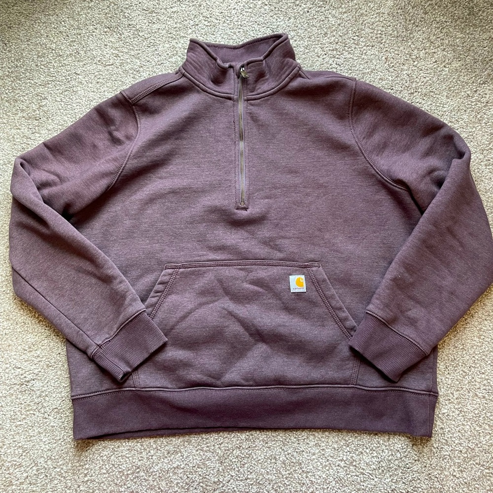 Carhartt Women's Purple Quarter-Zip Sweater Size XL (LIKE NEW!)